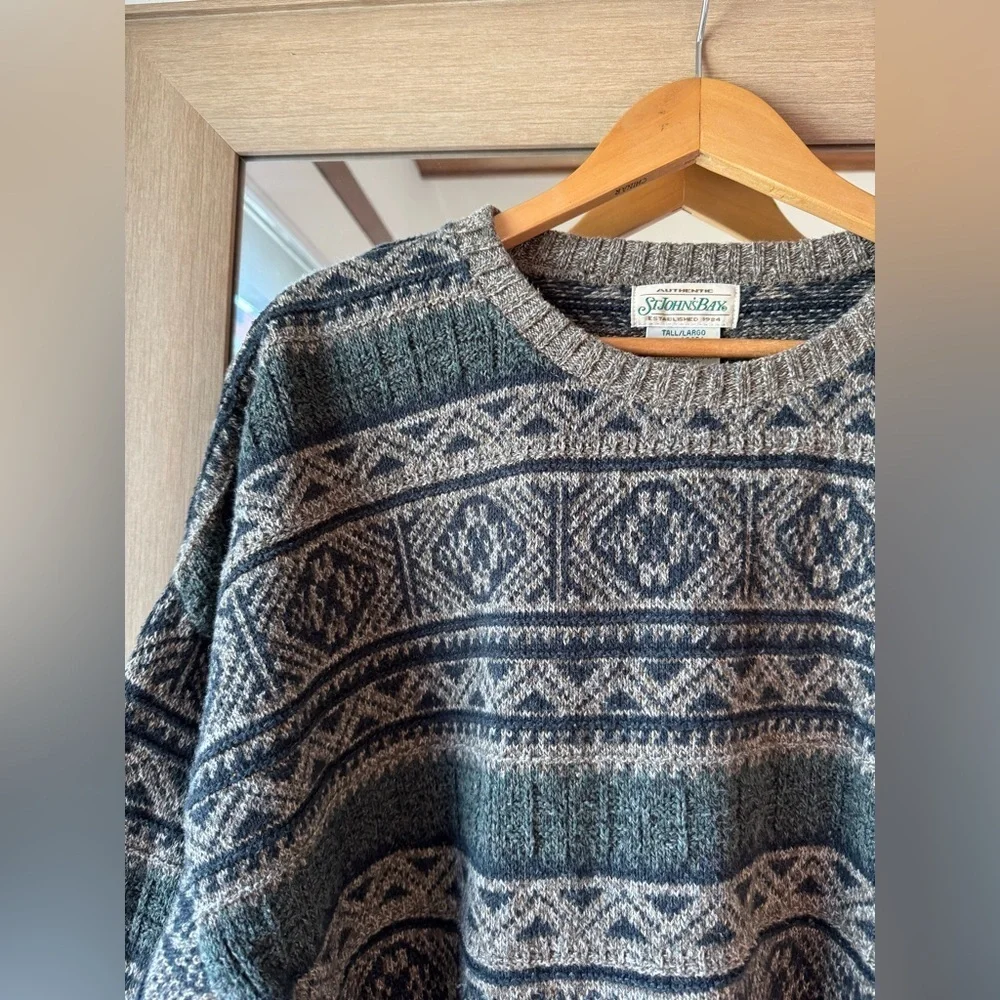 St. John’s Bay Cotton Blend Grandpa Core Knit Sweater XXL